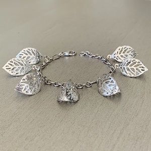 Silver Leaf Chain Bracelet - Big Link